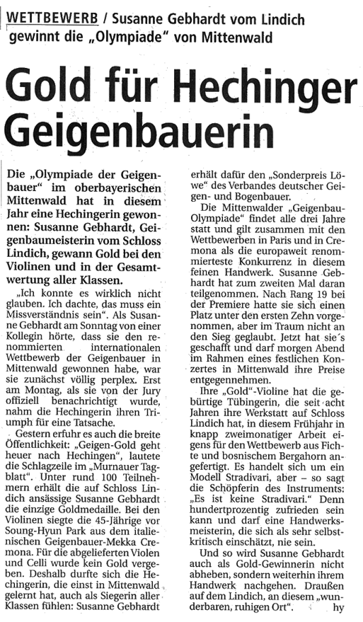 Hohenzollerische Zeitung 20-05-2005