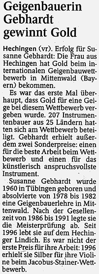 Schwarzwälder Bote - 27. Mai 2005