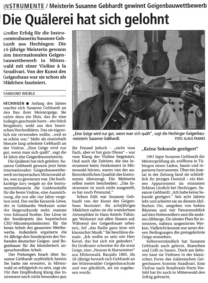 Südwest Presse - 27. Mai 2005