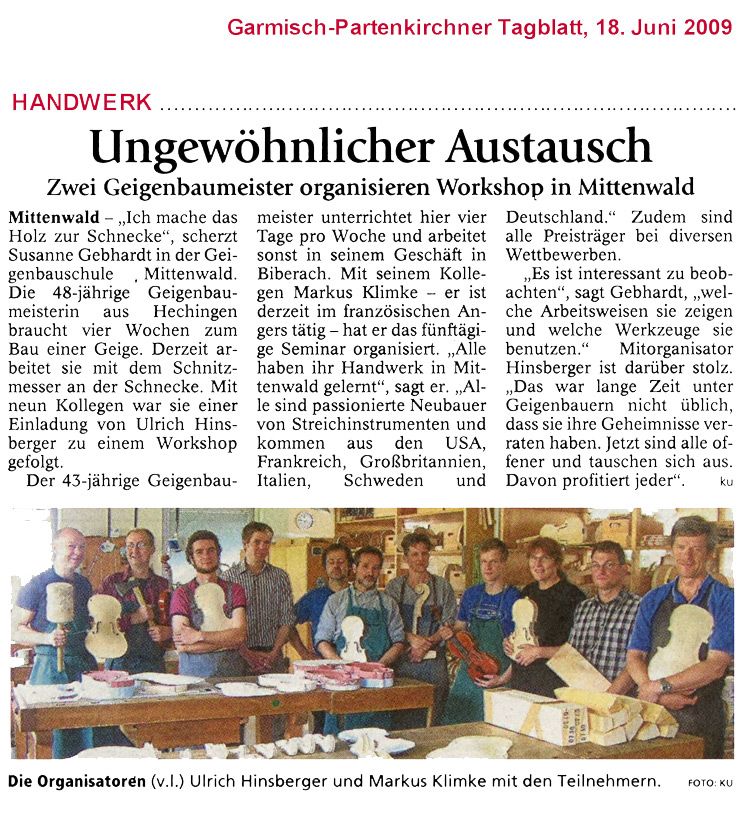 Fachseminar Streichinstrumentenneubau